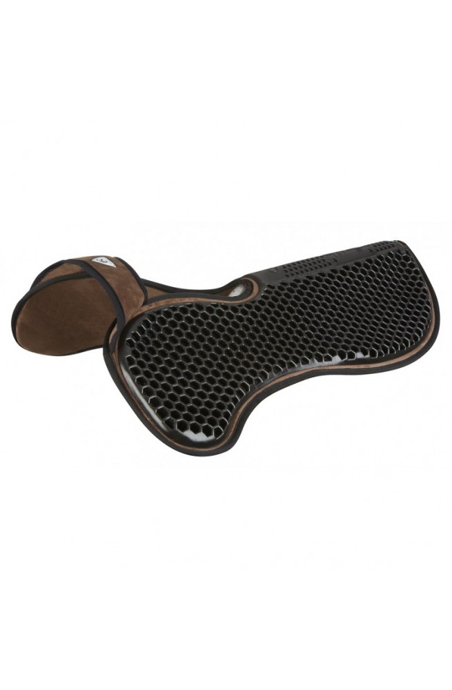 Amortisseur Contour De Selle Suédine - Marron/Naturel - Ergonomique Pour Cheval