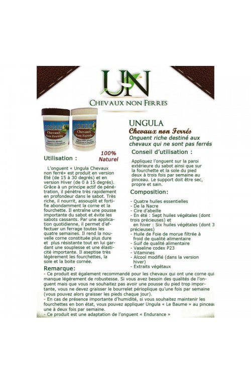 Graisse Ungula 480ml Chevaux Non Ferrés